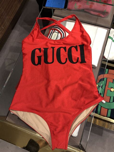 gucci bathing suit red|Gucci inspired bathing suit.